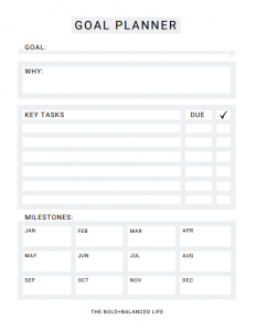 FREE Goal Planner by The Bold+Balanced Life